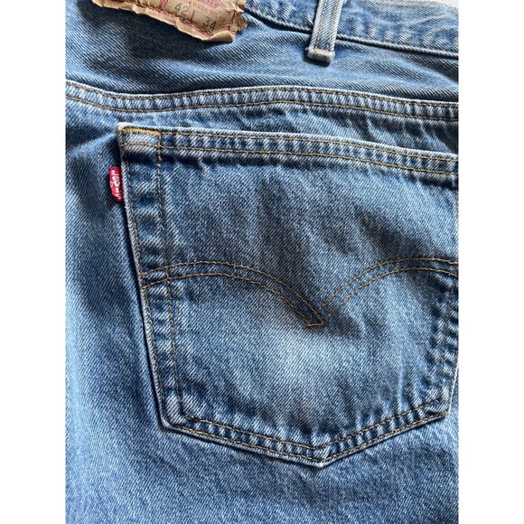 Levis 501XX Blue Denim Jeans L34 W42 Button Fly 100% Cotton Made In USA - Picture 9 of 11